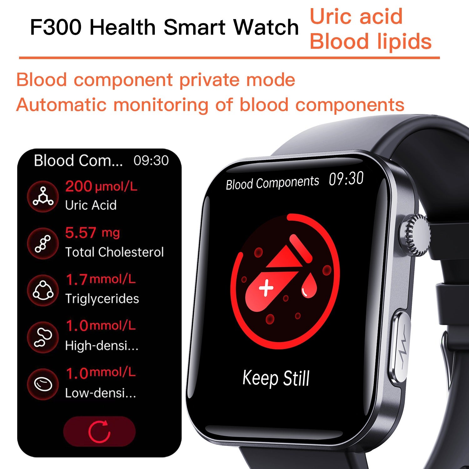 Smartwatch ECG Electrocardiogram Monitoring SOS fall alarm blood glucose and blood pressure HRV report PULSEPRO