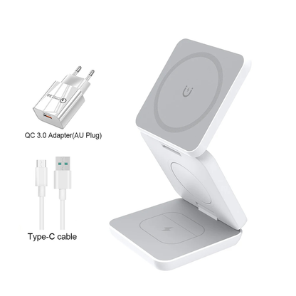 3 in 1 Foldable Magnetic Wireless Charging Station for iPhone 15 14 13 12 Pro Max Apple Watch 8 9 Charger PULSEPRO