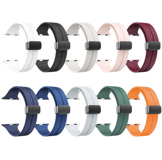 Suitable for Apple Silicone Magnetic Watch Strap ApplewatchS8/7/6/5/Ultra Adjustable PULSEPRO