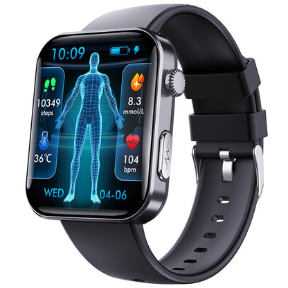 Smartwatch ECG Electrocardiogram Monitoring SOS fall alarm blood glucose and blood pressure HRV report PULSEPRO