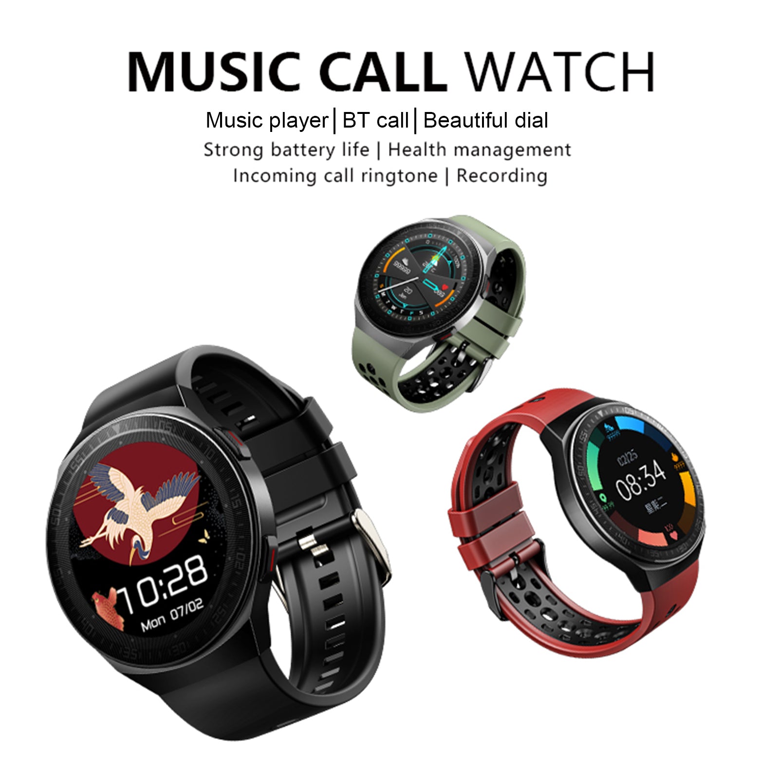 8G Memory Smart ECG Watch PULSEPRO